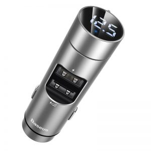 Baseus Energy Column Car Wireless MP3 Charger (Wireless 5.0+5V/3.1A) Silver