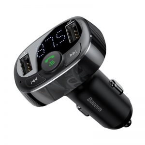 Baseus FM Transmitter T typed Bluetooth 2xUSB microSD (Black)