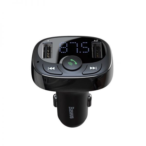 Baseus FM Transmitter T typed Bluetooth 2xUSB microSD (Black) sk