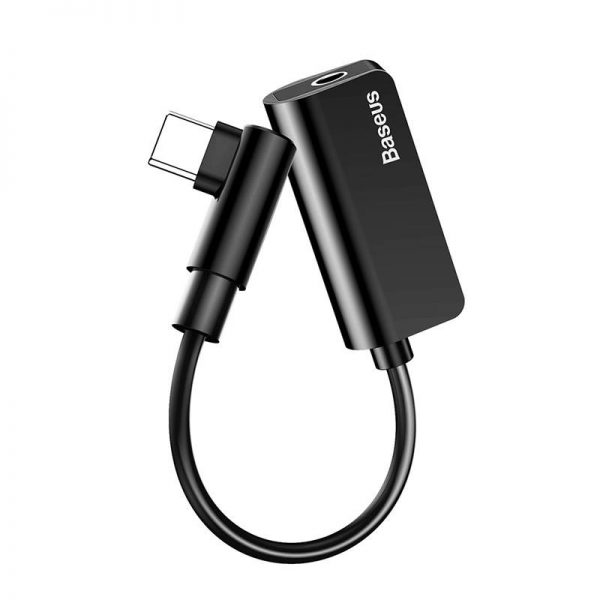 Baseus L45 Audio Adapter USB-C to Mini Jack 3.5mm and USB-C (Black)