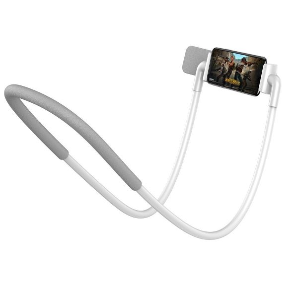 Baseus Neck-Mounted Lazy Bracket holder for phones and tablets 4-10" (white) distributor