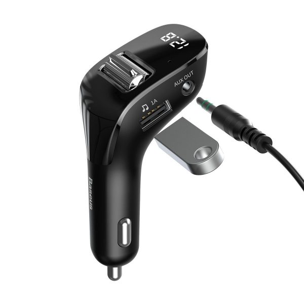 Baseus Streamer F40 AUX wireless MP3 car charger Black cena