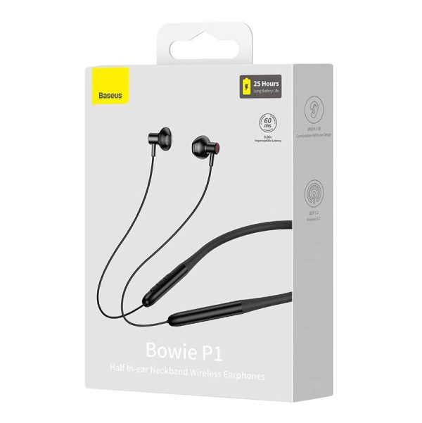 Neckband Magnetic Sport Earphones Baseus Bowie P1 (black) sk